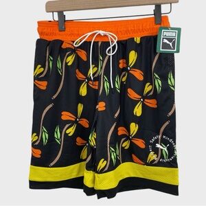 Puma NWT Court Crush Multicolor Floral Men's Basketball Shorts Size Small